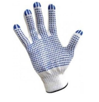 Перчатки х/б с ПВХ 5 нитка кл.10 белые