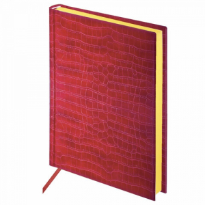 Ежедневник недатированный А5 138х213 мм BRAUBERG под кожу 160 л. красный