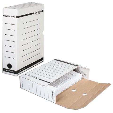 Короб архивный с клапаном А4 (260х325 мм) 75 мм до 700 листов плотный микрогофрокартон БЕЛЫЙ