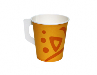 Стакан бумажный однослойный с ручкой ХУХТАМАКИ 175мл 1\80