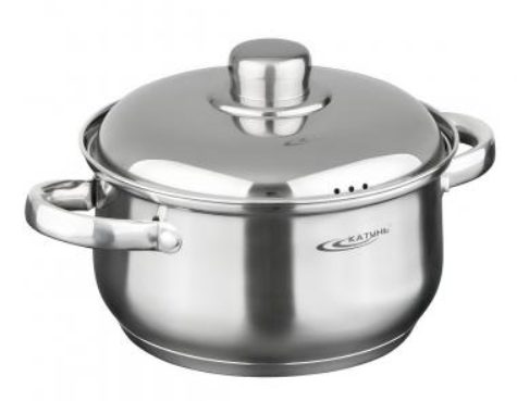 Кастрюля нержавеющая сталь 1,8л [ГРЕТТА-МК] d-16 металл.кр. индукц. дно