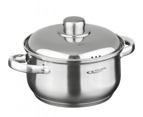 Кастрюля нержавеющая сталь 3,4л [ГРЕТТА-МК] d-20 металл.кр. индукц. дно