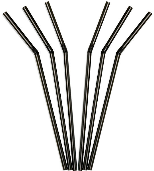 Трубочки для коктейля с изгибом черные 1/100/12000