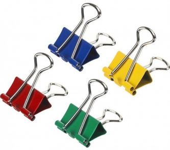Зажимы для бумаг 25 мм 12шт/упак цветные