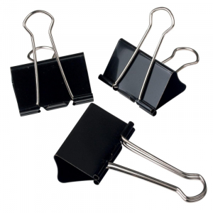 Зажимы для бумаг 51мм 12шт/упак черные