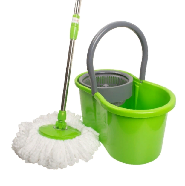 Комплект для уборки швабра, ведро 12 л с вращающимся отжимом