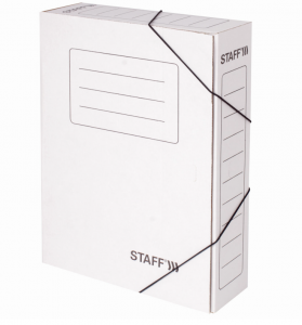 Папка архивная с резинкой А4 (325х250 мм) 75 мм до 700 листов микрогофрокартон БЕЛАЯ