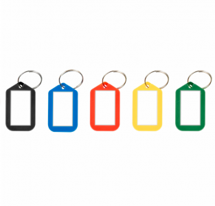 Бирки для ключей КОМПЛЕКТ 12 шт. длина 50 мм инфо-окно 35х20 мм