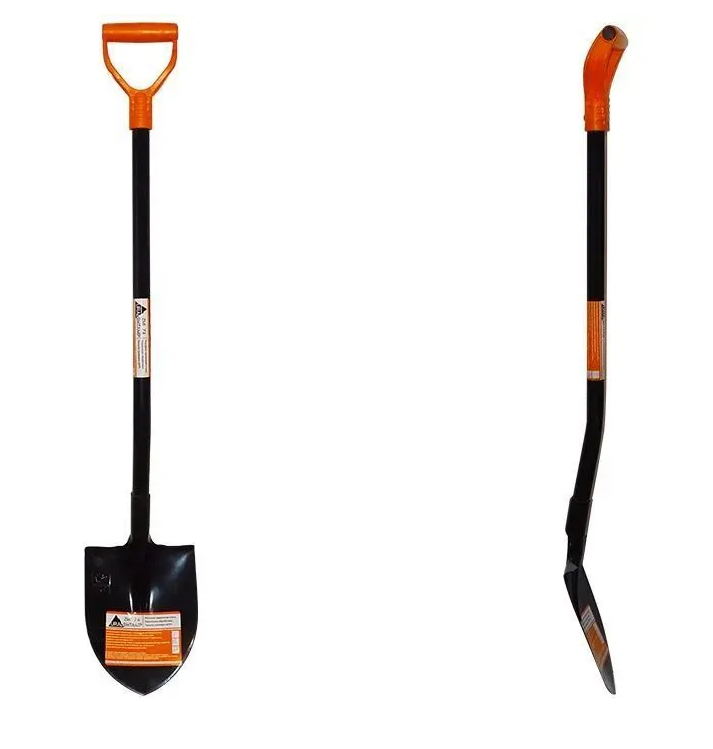 Лопата штыковая Американка с металлическим черенком и v-образной ручкой