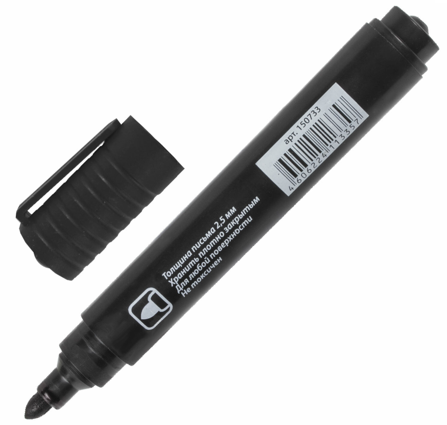 Маркер перманентный 2,5 мм черный STAFF Basic 1/12
