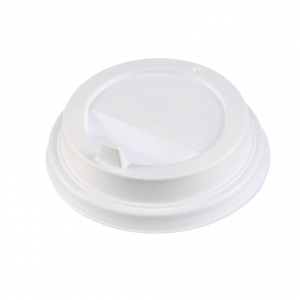 Крышка для бумажного стакана д80мм с закрытым питейником белая 1\100