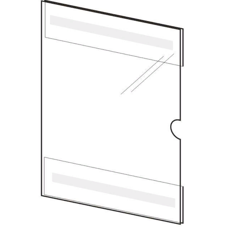 Карман пластиковый настенный А4 вертикальный со скотчем