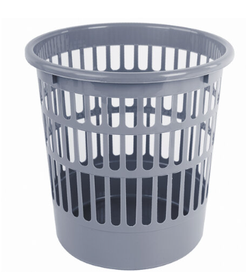 Корзина для бумаг 9л STAFF "Basic" сетчатая серая