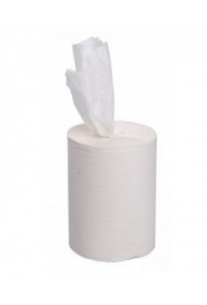 Полотенце бумажное белое однослойное 120м с центральной вытяжкой отбеленная макулатура 1/6