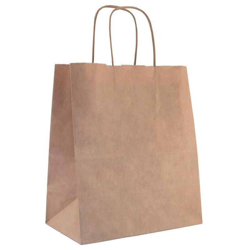 Пакет бумажный крафт 320*180*430 с плетеными ручками