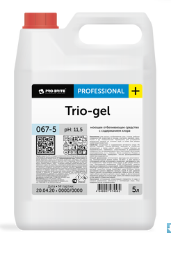 Чистящее средство для сантехники отбеливающий с содержанием хлора Trio-gel 5,0л канистра pro-brite
