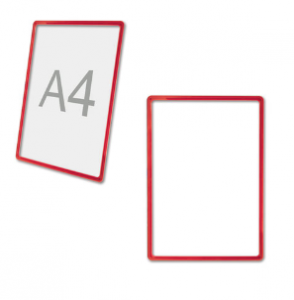 Рамка для объявлений А4 красная без защитного экрана