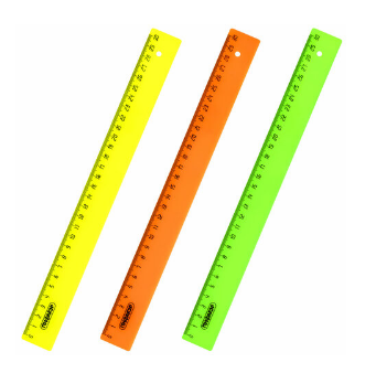 Линейка пластиковая 30 см. непрозрачная