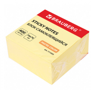 Блок самоклеящийся (стикеры) пастельный 76*76 мм 400 листов желтый