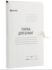 Папка для бумаг с завязками картонная BRAUBERG 440 г/м2 до 200 листов