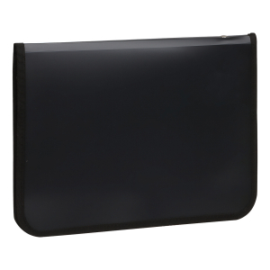 Папка на молнии OfficeSpace А4 пластик, молния вокруг, черная