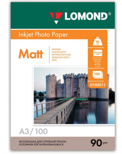 Фотобумага А3 Lomond 90г/м2 (100л) матовая двусторонняя