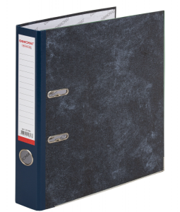 Папка-регистратор ОФИСМАГ, фактура стандарт, с мраморным покрытием, 50 мм, синий корешок