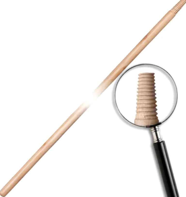 Черенок деревянный для щетки и метлы 120см д-25мм 1сорт шлифован. с универс.резьбой