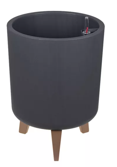 Кашпо Флориан высокое на ножках D30см 19л графит с автополивом