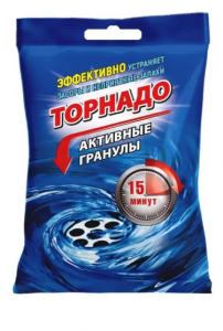 Средство для прочистки канализационных труб 70г ТОРНАДО актив.гранулы Антизасор