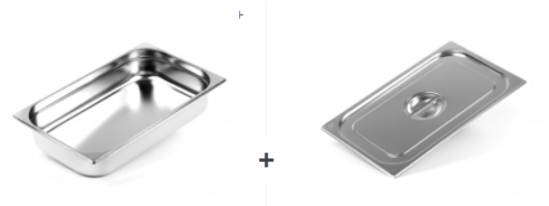 Гастроемкость из нержавеющей стали 530х325х100 мм + крышка