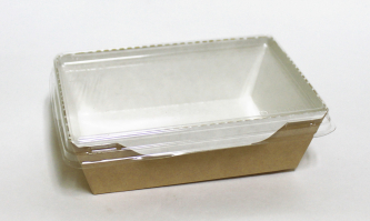 Контейнер бумажный 1100 мл с прозрачной крышкой