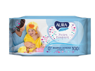 Салфетки влажные 100шт. AURA Ultra comfort