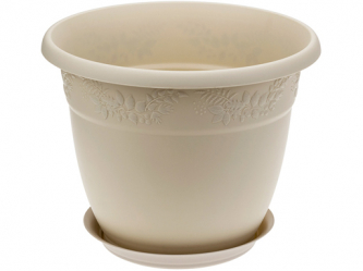 Кашпо РябинаА D280мм 7,5л с поддоном_латте М 3057(пластик)