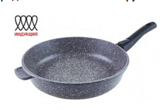 Сковорода литая 28см съемная ручка Мрамор индукция ТМ Традиция
