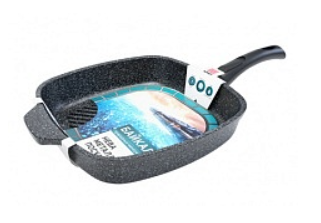 Сковорода-гриль а/пр литая квадратная 28х28см съемная ручка Байкал ТМ