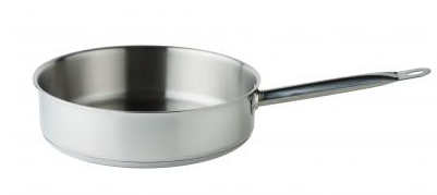 Сковорода литая 24см б/кр глубокая [ОБЩЕПИТ] высота 6,5см корпус 0,6мм индукц. дно ТРС