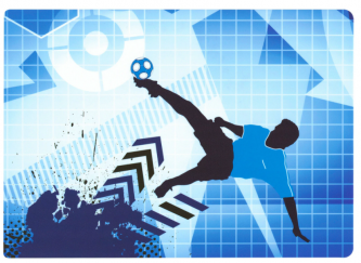 Настольное покрытие для письма и творчества ПИФАГОР, размер А4, пластик, "Футбольный мяч"