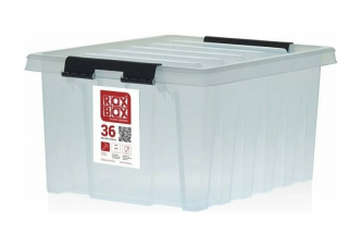 Контейнер с крышкой Rox Box 36 л, прозрачный