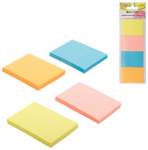 Блок самоклеящийся (стикеры) неоновый 38х51 мм 4 цвета х 50 листов