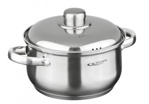 Кастрюля нержавеющая сталь 2,5л Greta металл.кр. индукц. дно