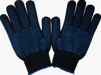 Перчатки х/б с ПВХ 7 нитка кл.7,5 черные 1/250