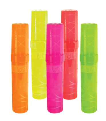 Пенал-тубус  пластиковый, 195х45 мм, 5 цветов ассорти