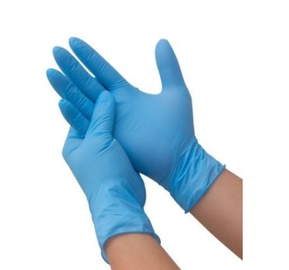 Перчатки медицинские смотровые нитриловые BENOVY голубые М 1/100