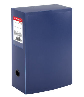 Короб архивный (330х245 мм), 100 мм, пластик, разборный, до 900 листов, синий, 0,9 мм
