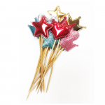 Пика деревянная Ассорти (сердце, звезда, корона) 15шт/упак