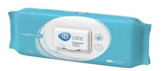 Салфетки медицинские влажные очищающие 64шт/уп iD CARE для ухода за малоподвижными пациентами