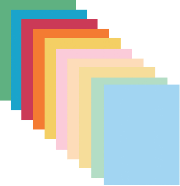 Бумага цветная 10 цветов 100 листов BRAUBERG MULTICOLOR А4, 80 г/м2