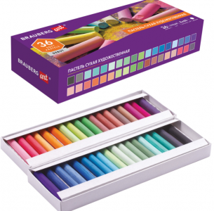 Пастель сухая художественная BRAUBERG ART DEBUT 36 цветов круглое сечение