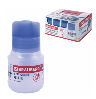 Клей канцелярский BRAUBERG 70 мл с кисточкой